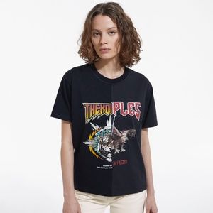 The Kooples ORGANIC BLACK COTTON T-SHIRT  punk size small